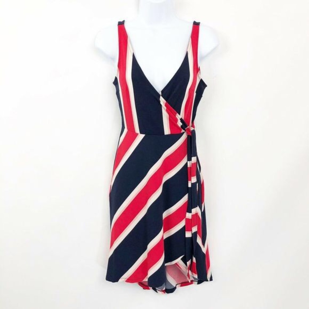 Express striped wrap dress
